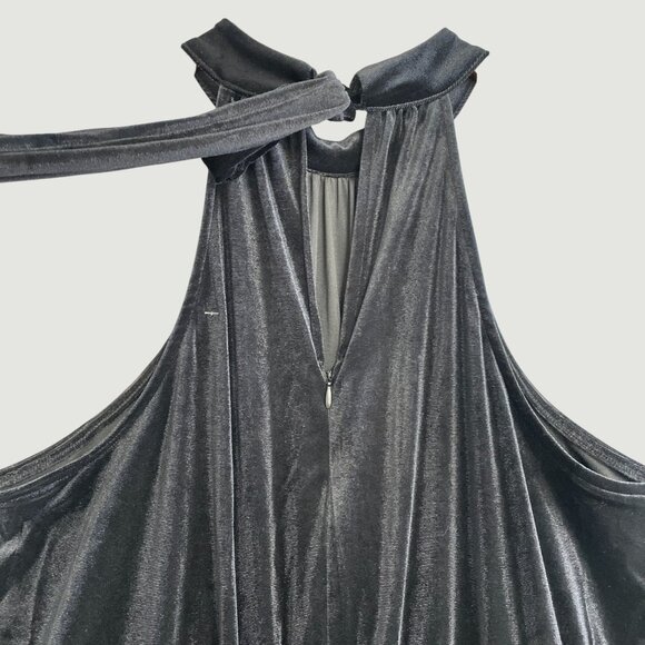 NEW - A New Day Black Velvet Halter High neck  Jumpsuit Size L h1769 - Picture 5 of 10